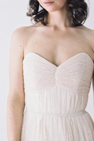 Plissiertes A-Line Spitze Brautkleid mit Rücken Schnürung mit Bordüre