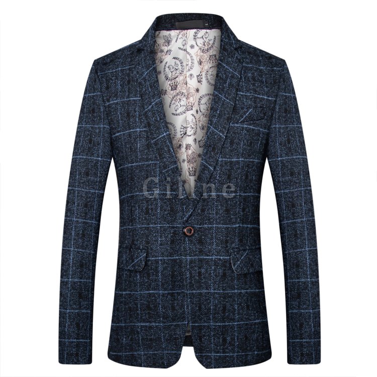 Männer Blazer Treffen Plaid Männer 4xl Grau Anzüge