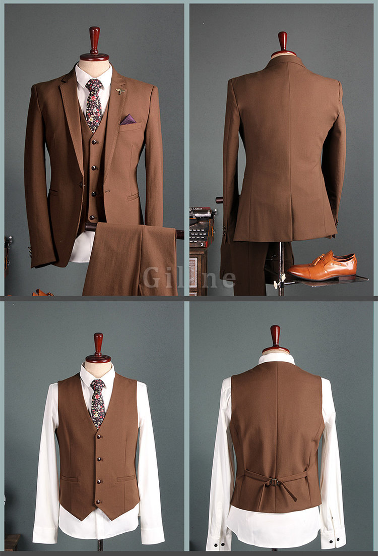 Blazer Männliche Anzug Orange Maßschneider Hochzeit