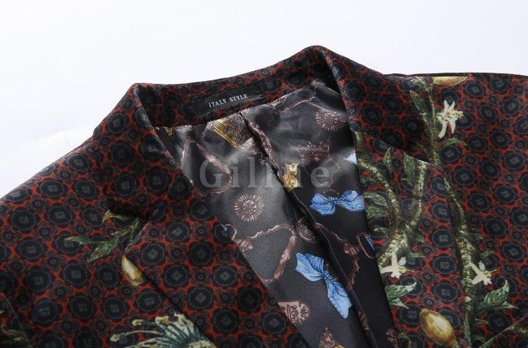 Mens Fashion Print Blazer Masculino Slim Fit Blazer Hombre