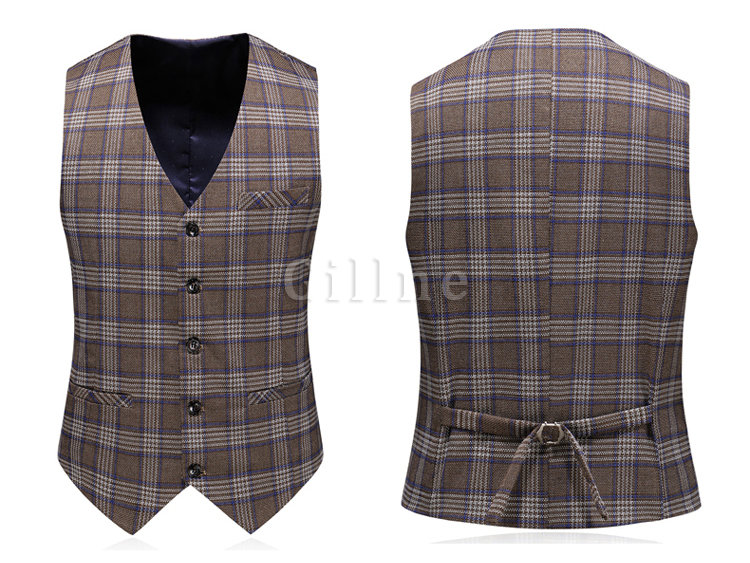 Plaid Blazer Anzüge Hohe Qualität Männer Männer Hochzeit