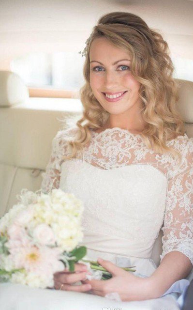 Reißverschluss Zeitloses Romantisches Extravagantes Brautkleid mit Bordüre