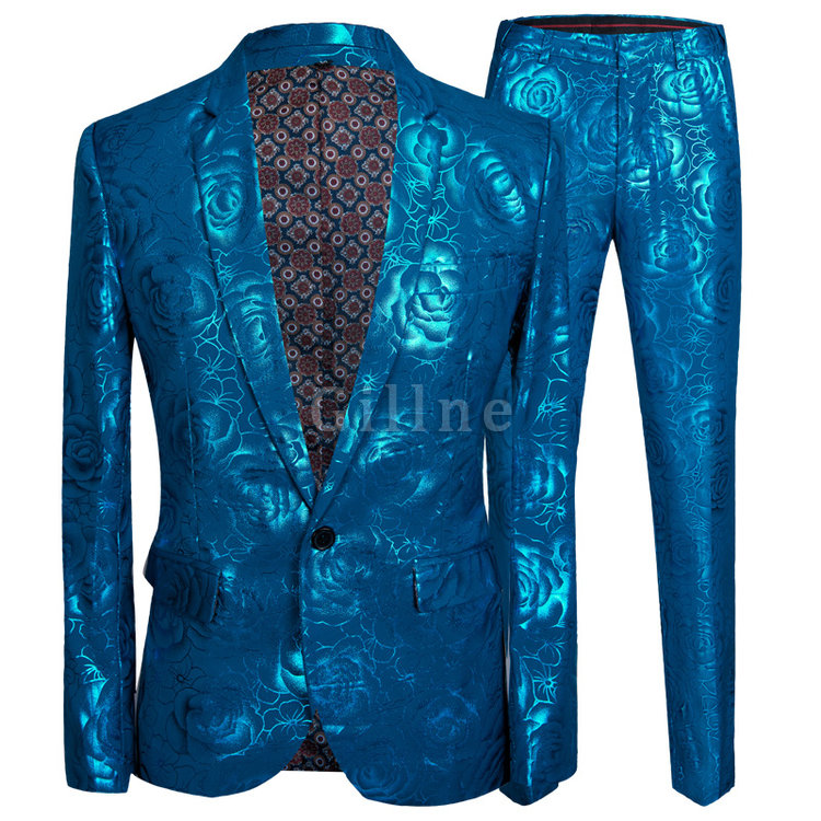 Blazer Hosen Party Terno Casual Gedruckt Männer Anzug