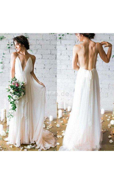 A-Line Informelles Romantisches Schick Brautkleid mit Gericht Schleppe