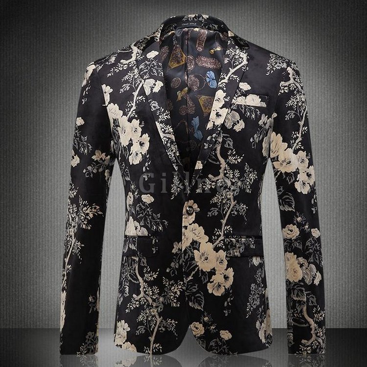 Blazer Print Blazer Masculino Floral Neue Jaqueta Masculina