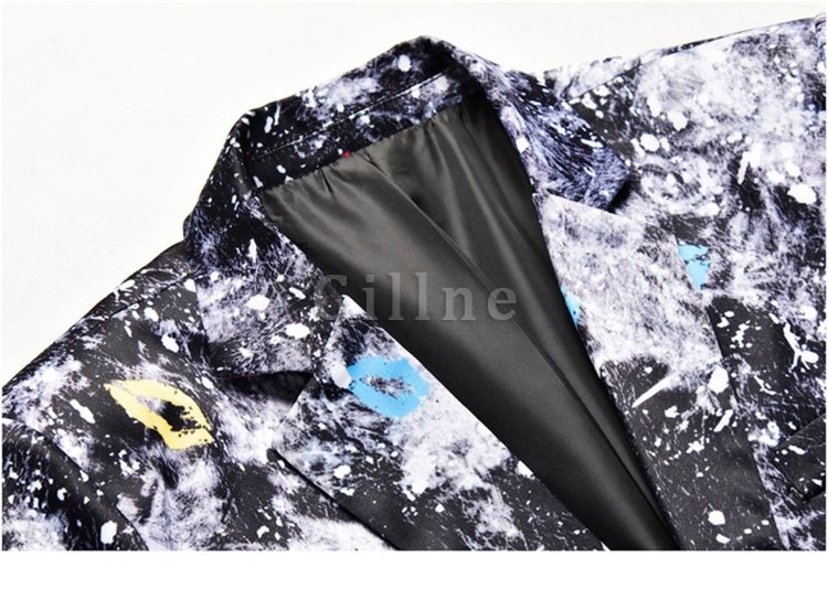 Gedruckt Männer Anzug Plus Größe Slim Fit Blazer Und Hosen Terno Masculino Floral