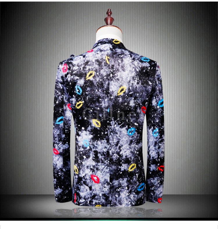 Gedruckt Männer Anzug Plus Größe Slim Fit Blazer Und Hosen Terno Masculino Floral