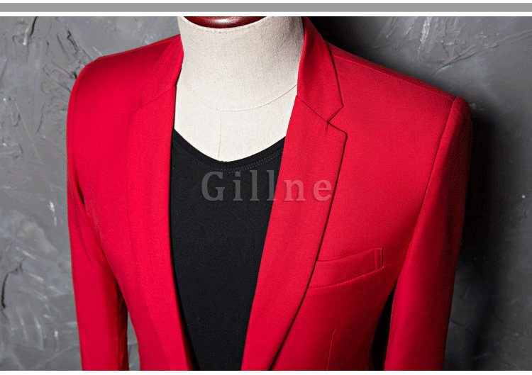 Kostüm Homme Männer Anzug Red Jacke Mode Männer Blazer