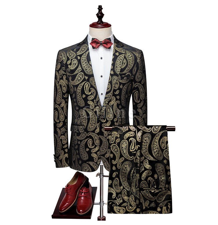 Luxus Kostüm Homme Gedruckt Männer Anzug Slim Fit Anzug Anzug