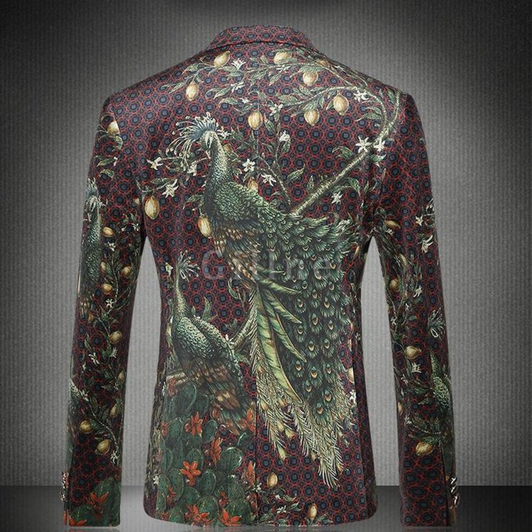 Mens Fashion Print Blazer Masculino Slim Fit Blazer Hombre