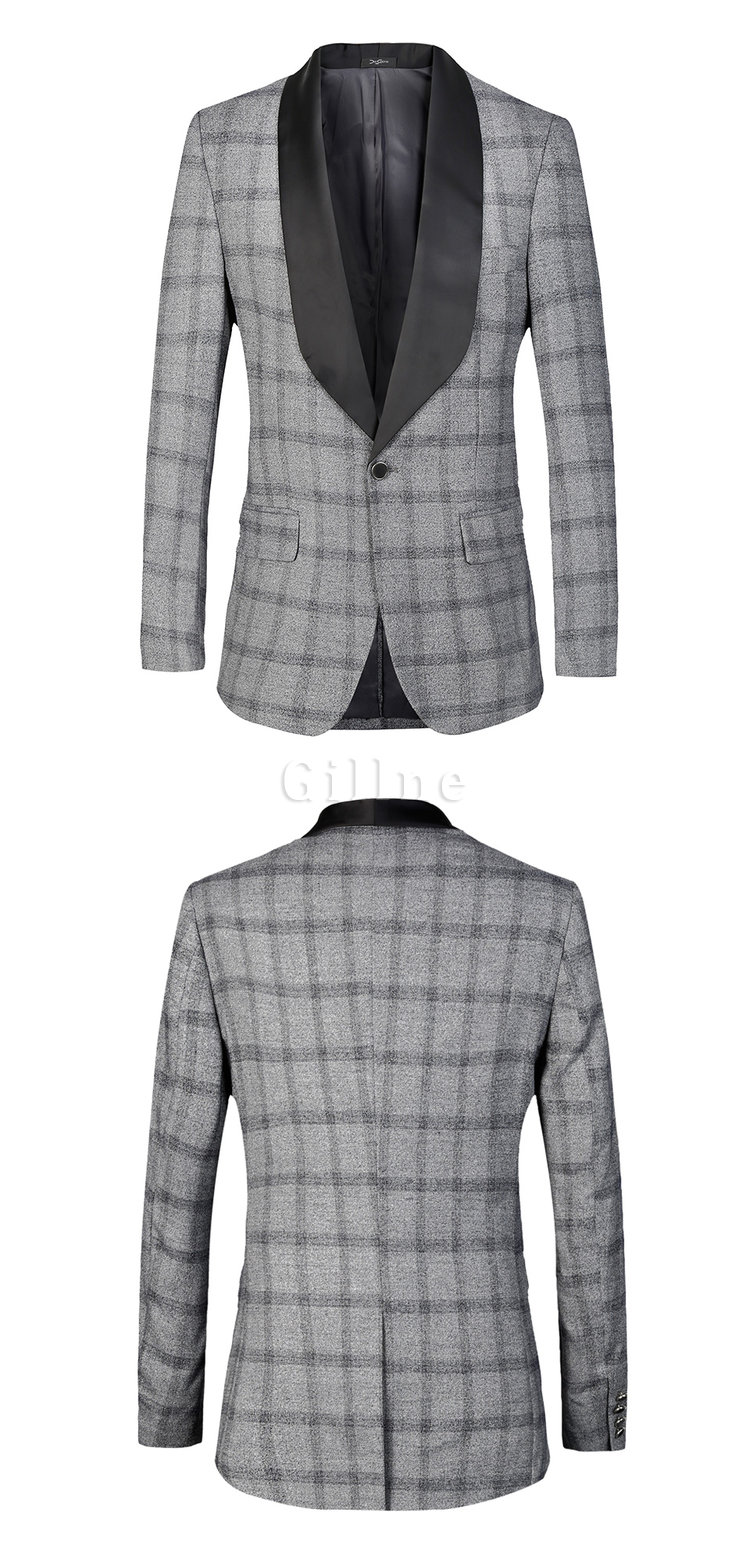 Männer Plaid Hochzeit Männlichen Blazer Slim Fit