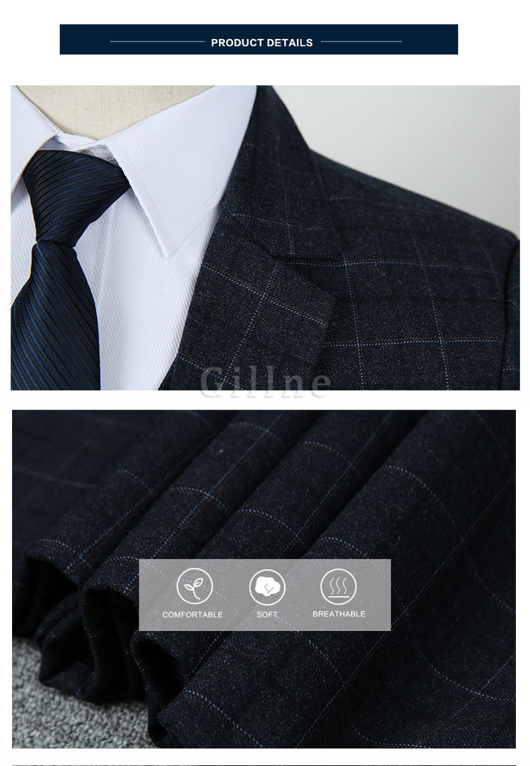 Blau Hochzeit Kleid Marke Qualität Grau Anzüge Männer