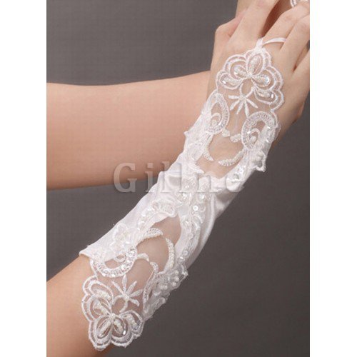 Taft Elegant Weiß Modern Brauthandschuhe Hohe Qualität