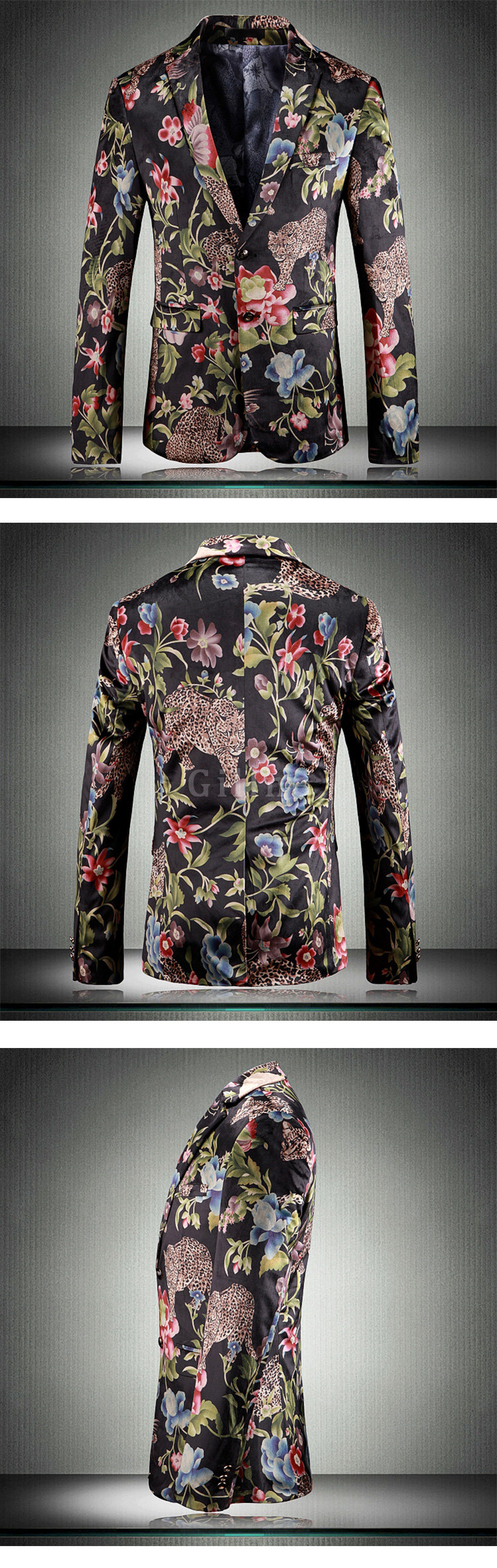 Smoking Homme Herren Tiger Neue Design Casual Floral