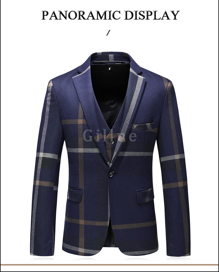 Gestreiften Anzug Männer Slim Fit Jacke Hosen Prom Blazer