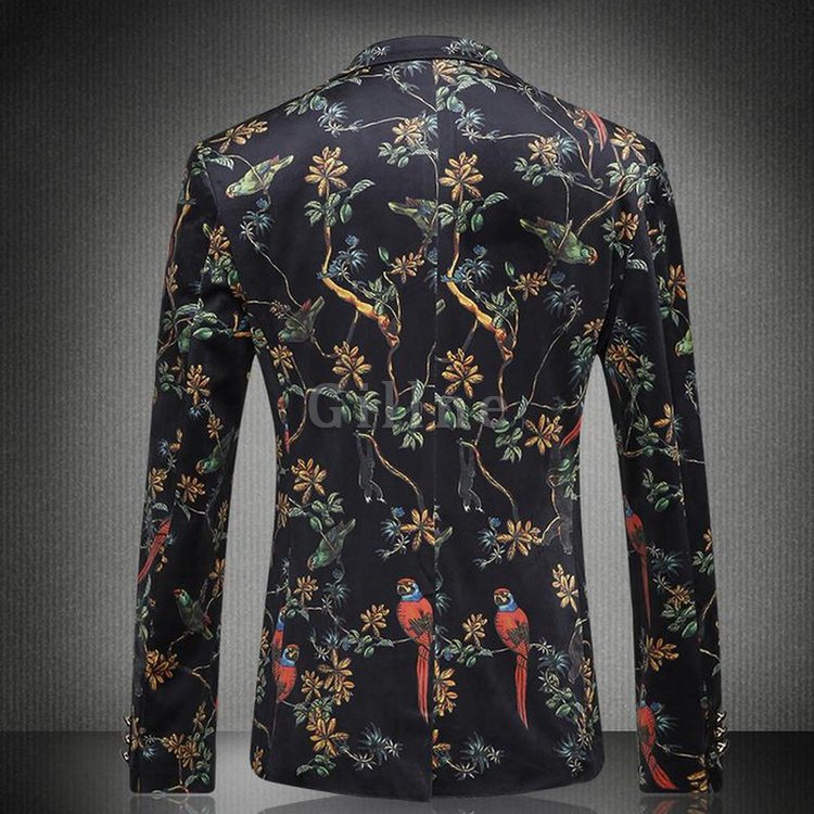 Jaqueta Masculina Mode Floral Blazer Kostüm Homme