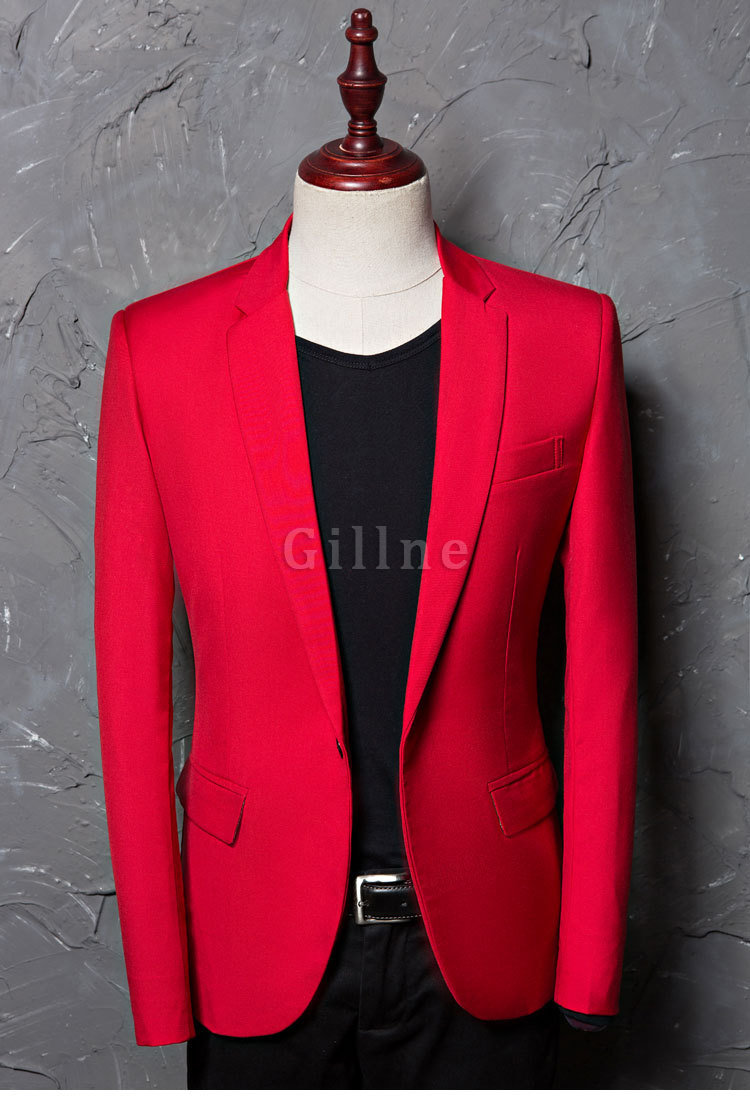 Kostüm Homme Männer Anzug Red Jacke Mode Männer Blazer