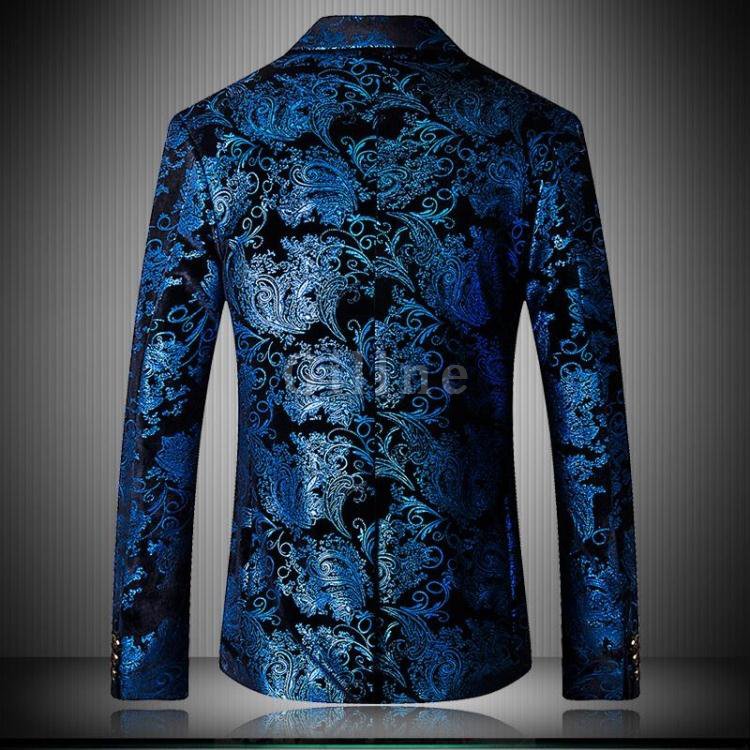 Neue Männer Casual Blazer Jacke Trend Mode Blume