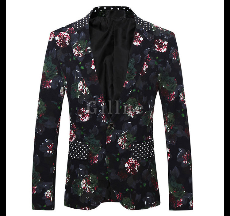 Wunderbare Männer Anzug Blumen Prom Smoking Blazer