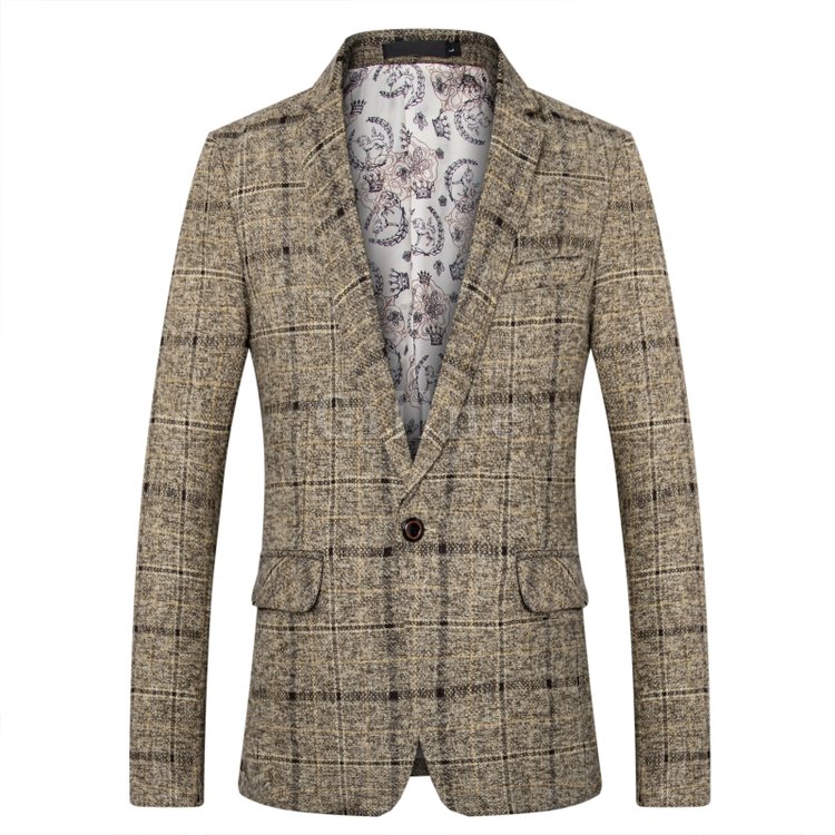 Männer Blazer Treffen Plaid Männer 4xl Grau Anzüge