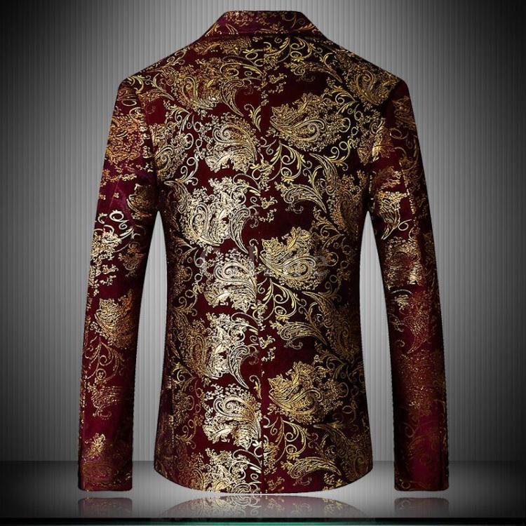 Neue Männer Casual Blazer Jacke Trend Mode Blume