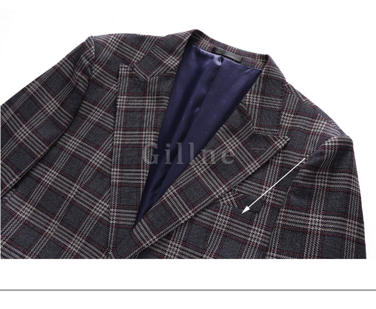 Jacke Slim Fit Anzug Plaid Anzüge Weste Business Hochzeit