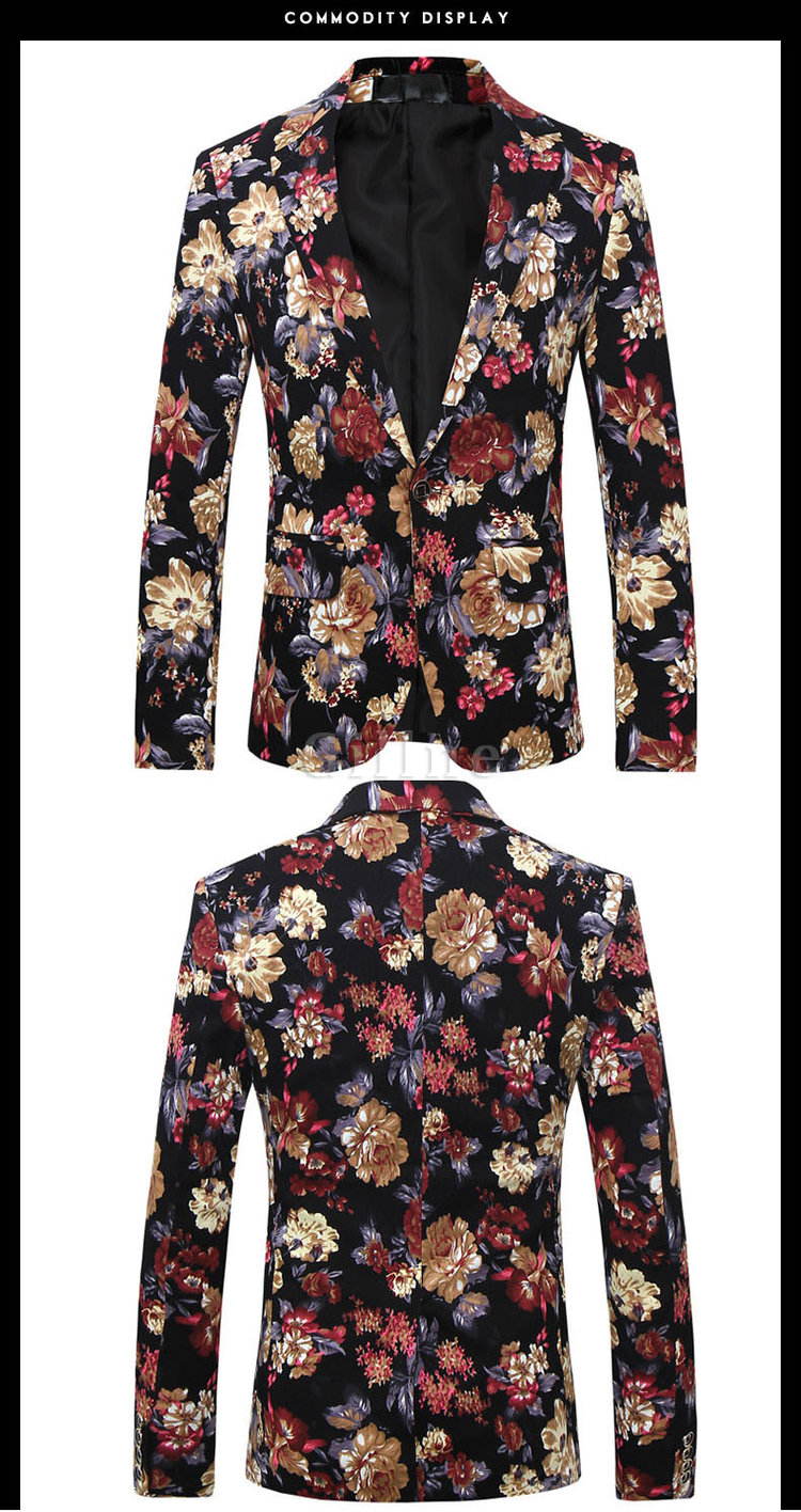 Wunderbare Männer Anzug Blumen Prom Smoking Blazer