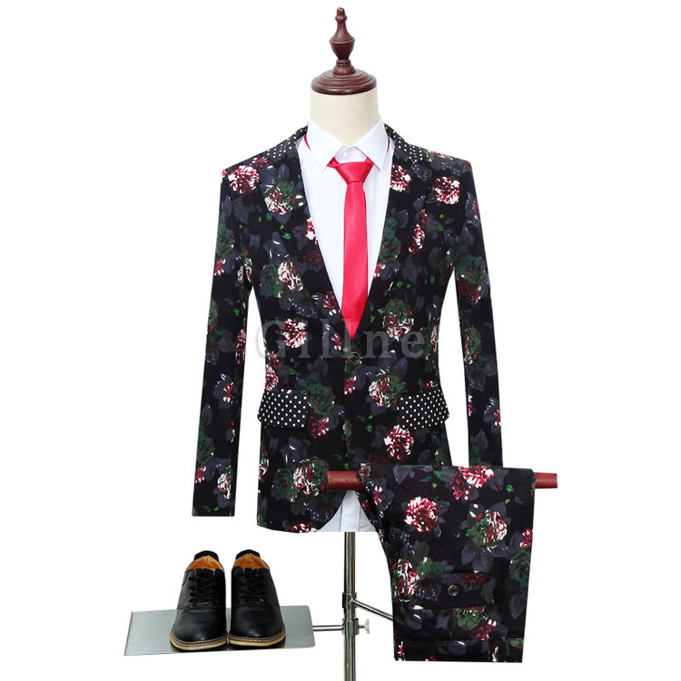 Wunderbare Männer Anzug Blumen Prom Smoking Blazer