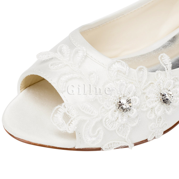Romantisch Frühling Flache Schuhe Konservativ Hochzeitsschuhe