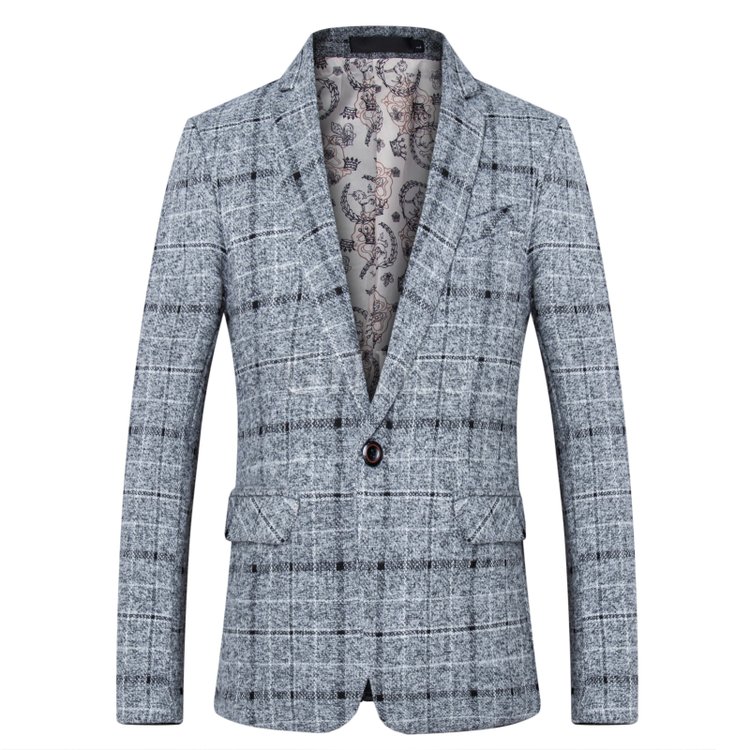 Männer Blazer Treffen Plaid Männer 4xl Grau Anzüge